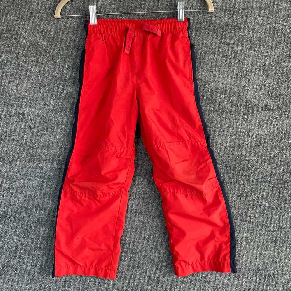 OSHKOSH B'GOSH KIDS RED PANTS BLUE PANEL SIDE STRIPES OUTDOOR GORPCORE